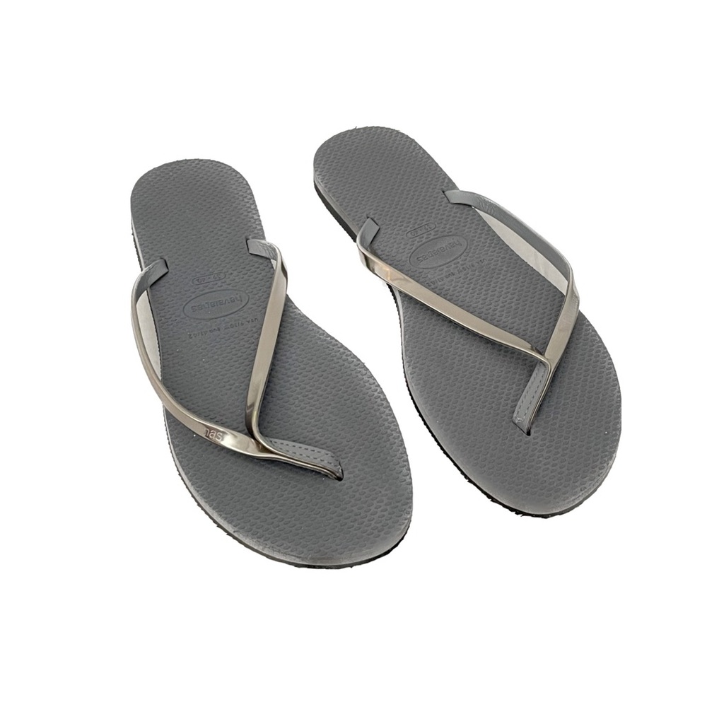 Havaianas Women’s Gray Metallic Flip Flops